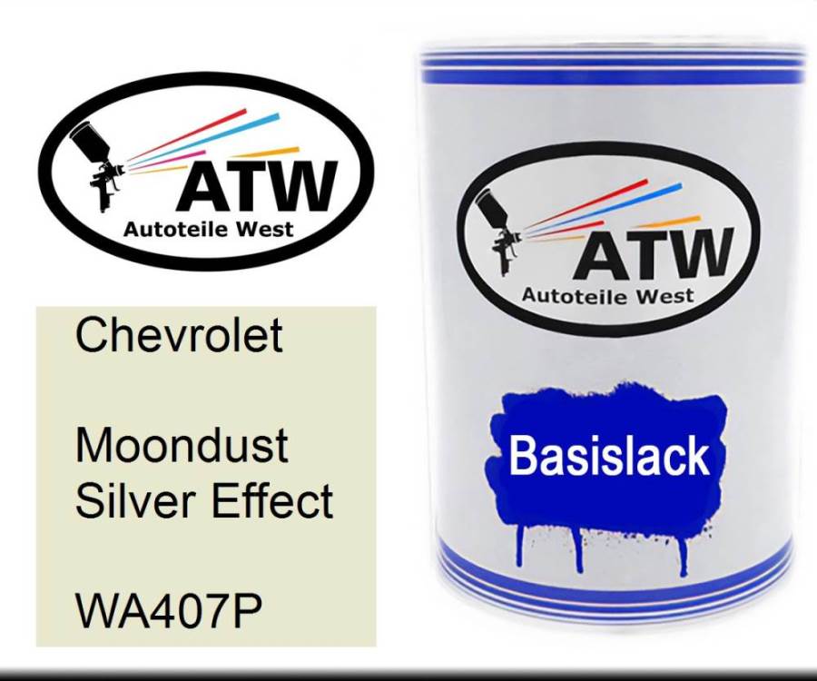 Chevrolet, Moondust Silver Effect, WA407P: 500ml Lackdose, von ATW Autoteile West.